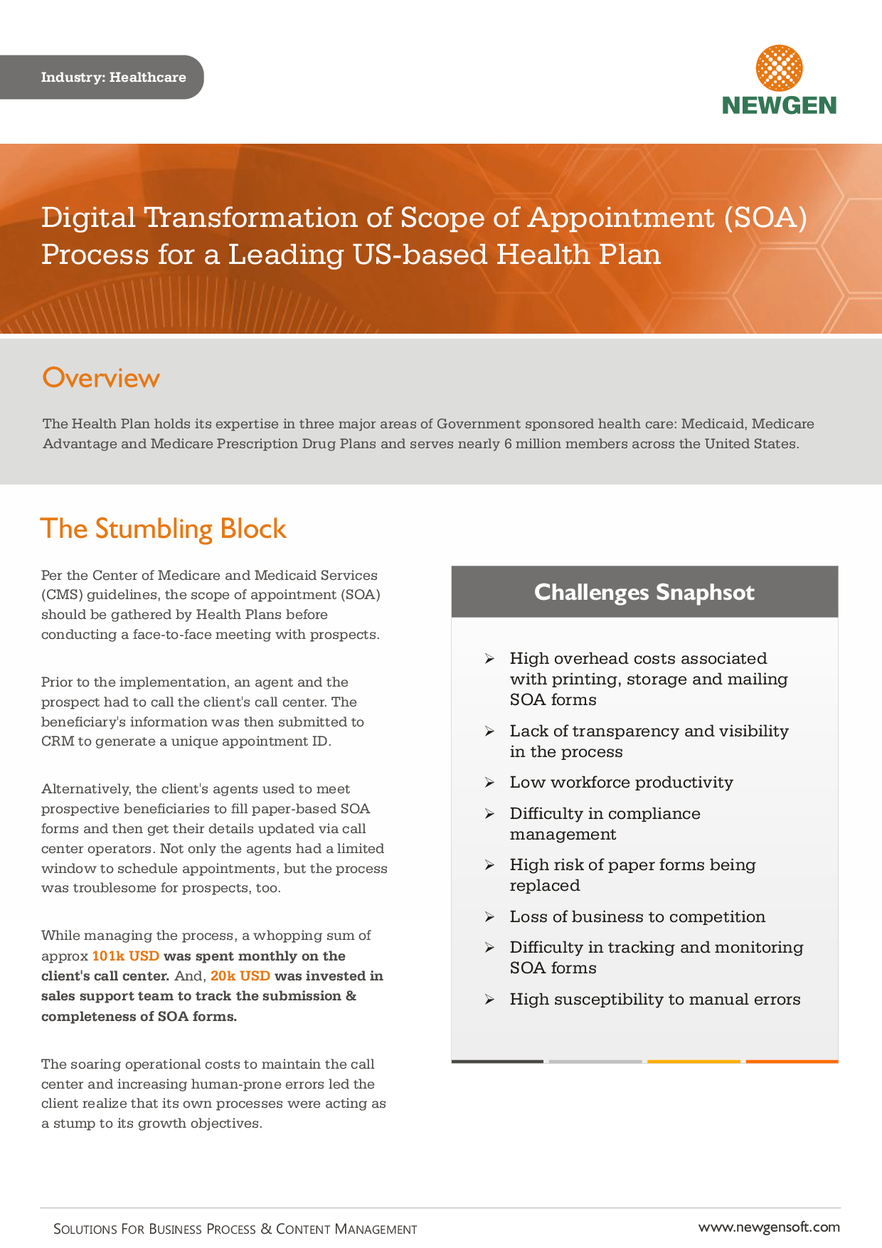 Digital Transformation of Scope of Appointment (SOA) Process