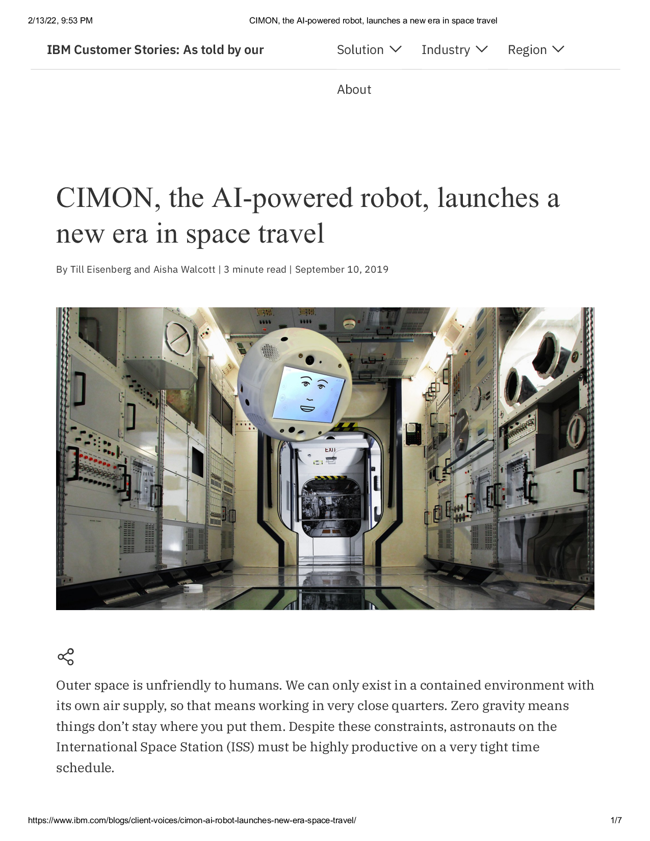 CIMON, the AI-powered robot, launches a new era in space tra