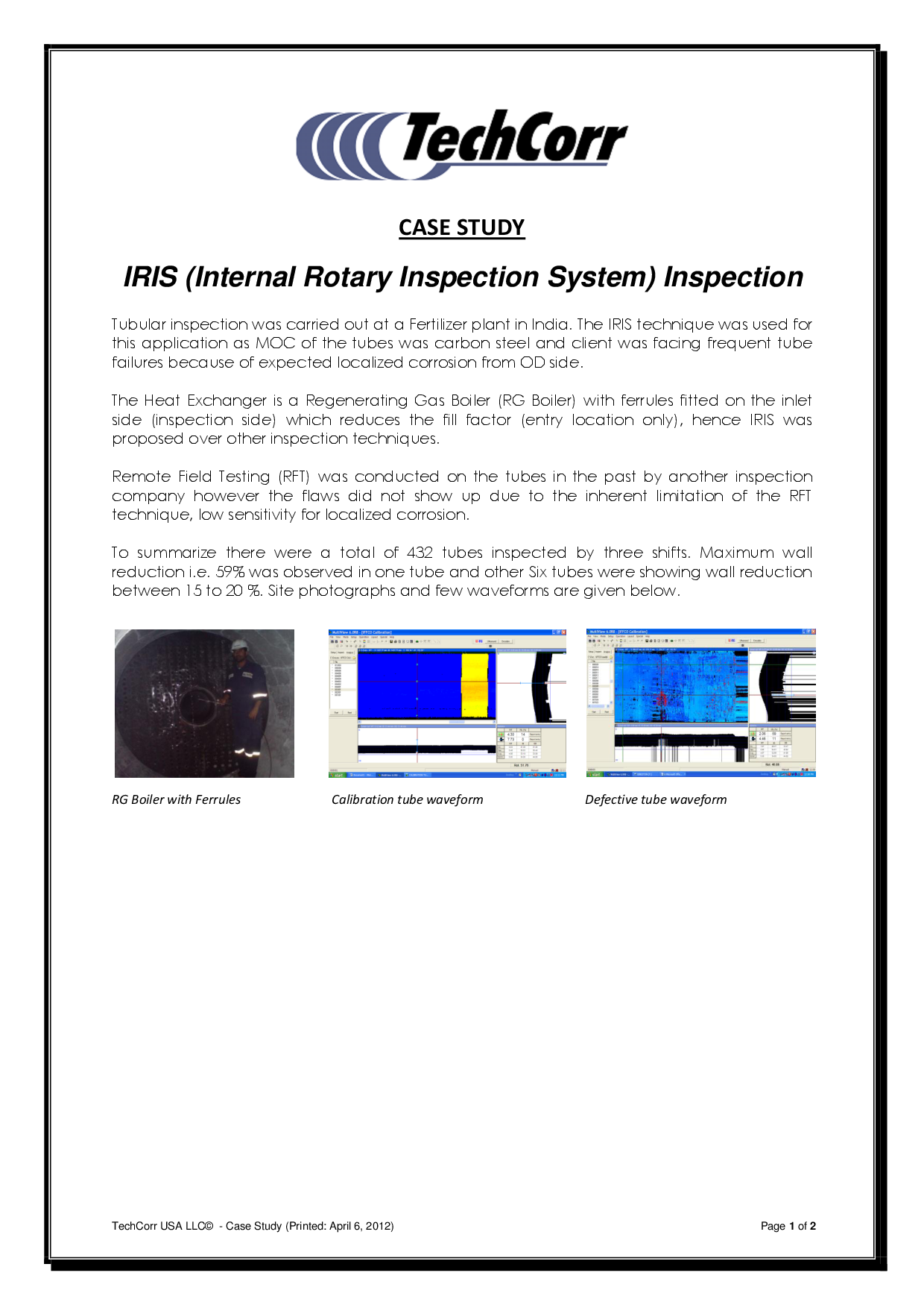 IRIS ( Internal Rotary Inspection System ) Inspection