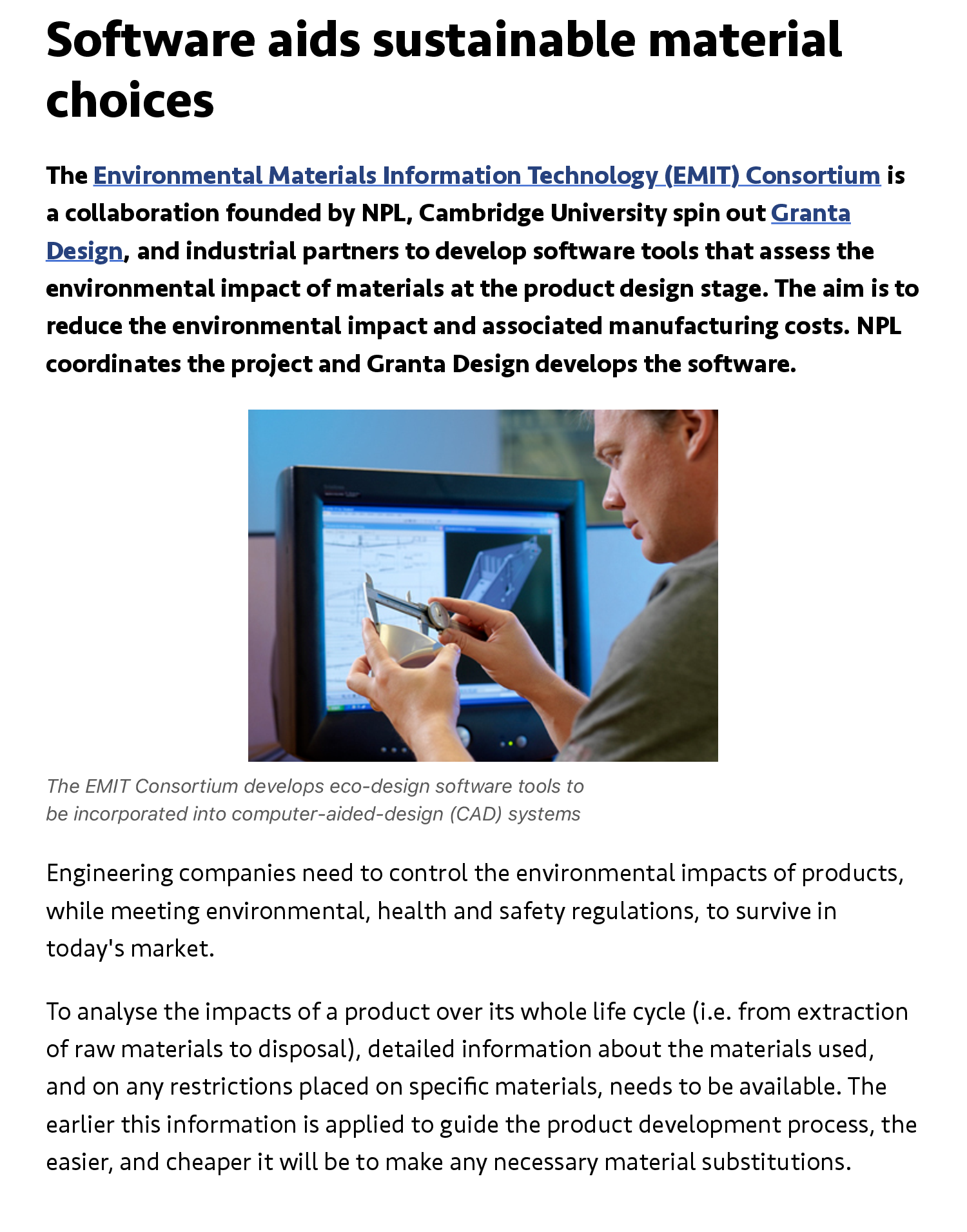 Software aids sustainable material choices