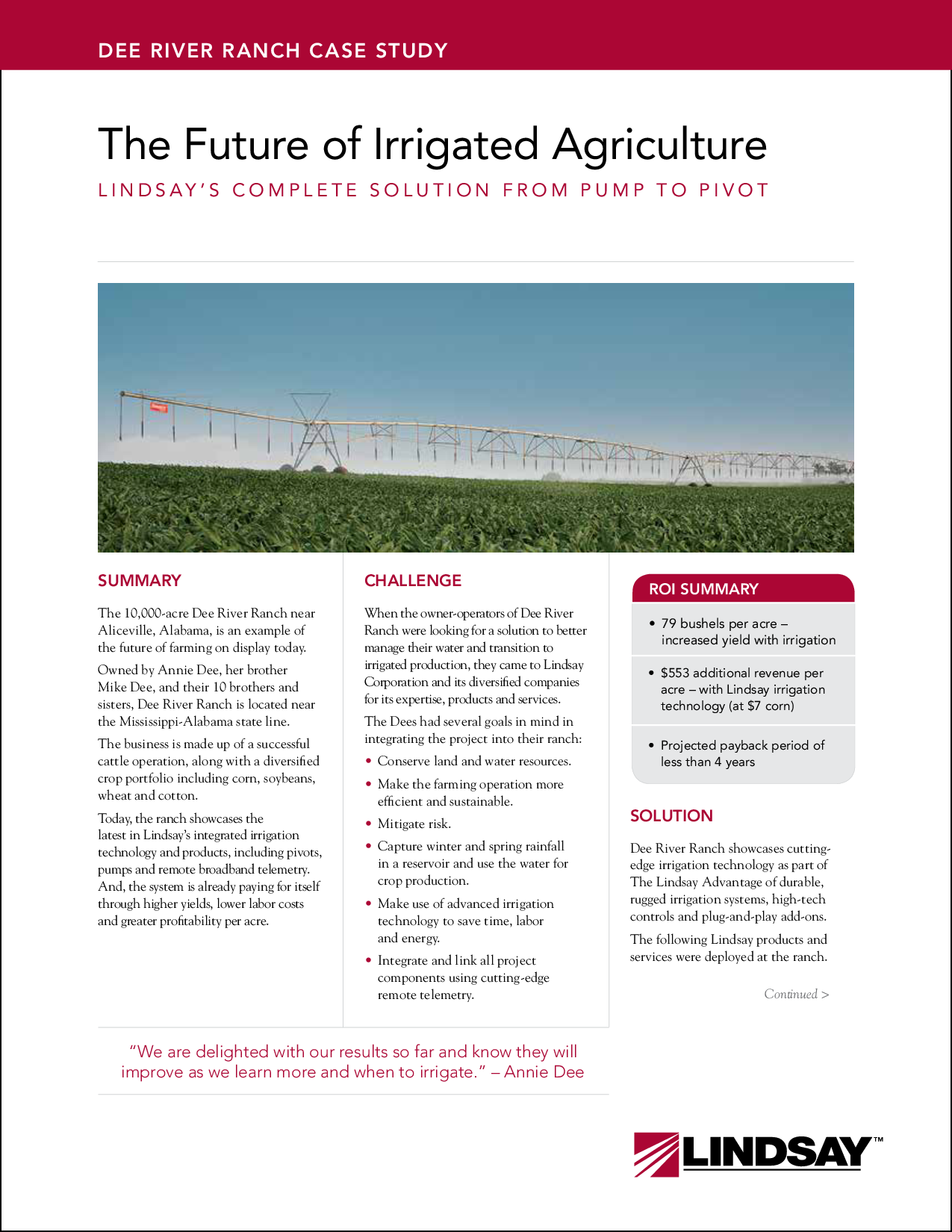 case study of irrigated agriculture