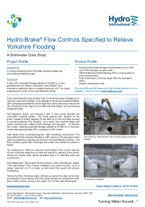 A46 Hydro-Brake Flow Controls Throttle Back Runoff in Hybrid