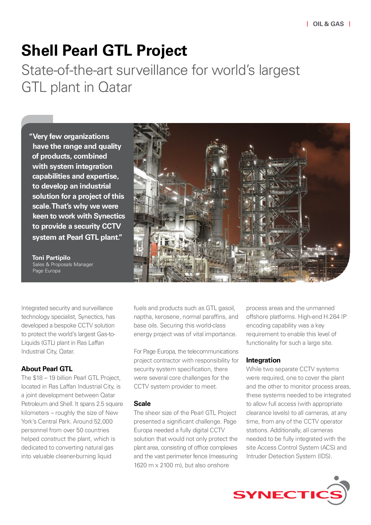 Shell Pearl GTL Project - State-of-the-art Surveillance For