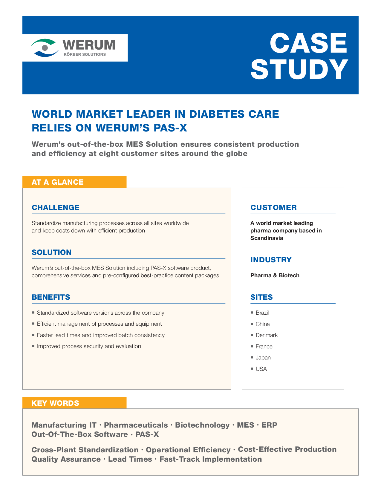 World Market Leader in Diabetes Care Relies on Werum's PAS X