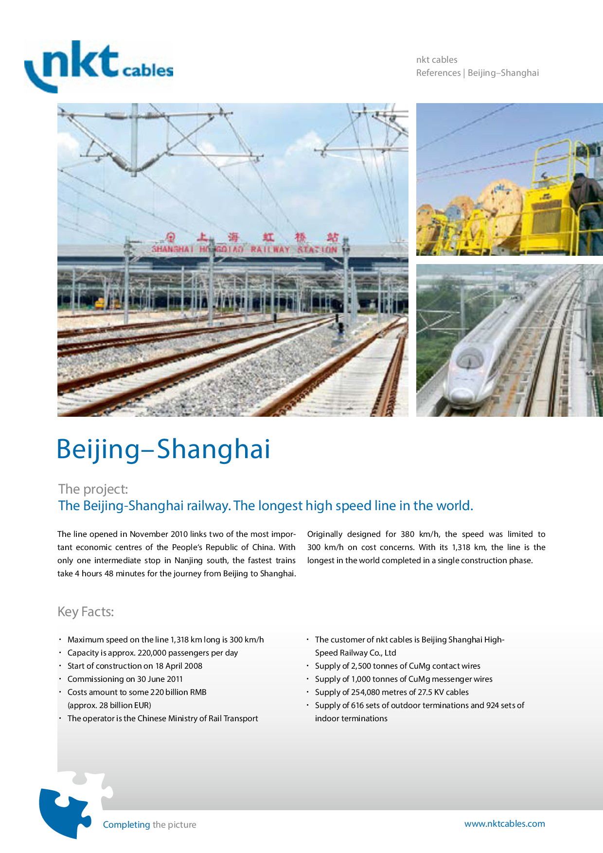 The Beijing-Shanghai Railway. The Longest High Speed Line In