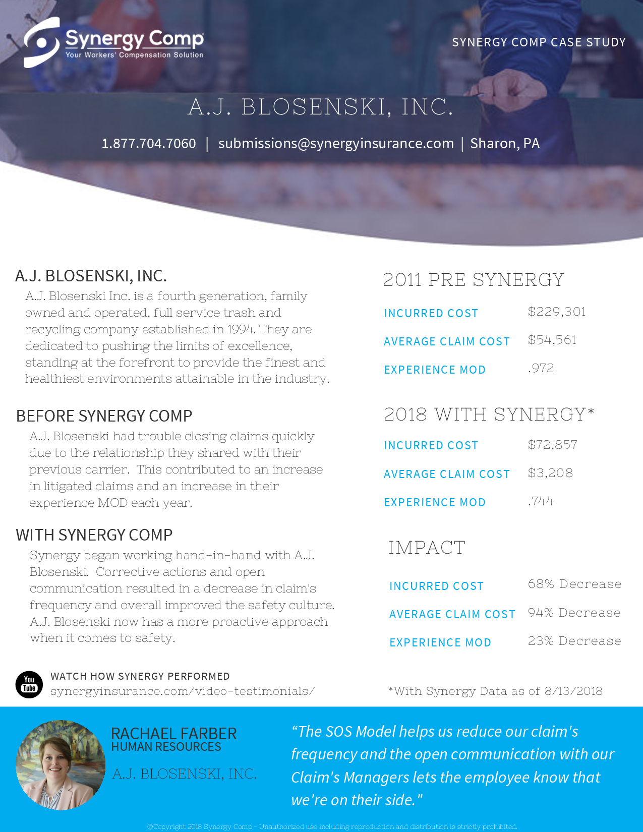 A.J. BLOSENSKI, INC.