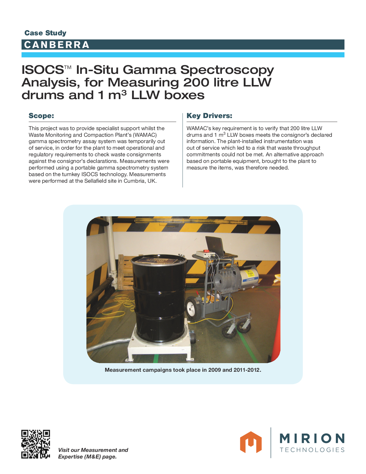 ISOCS In-Situ Gamma Spectroscopy Analysis, for Measuring 200