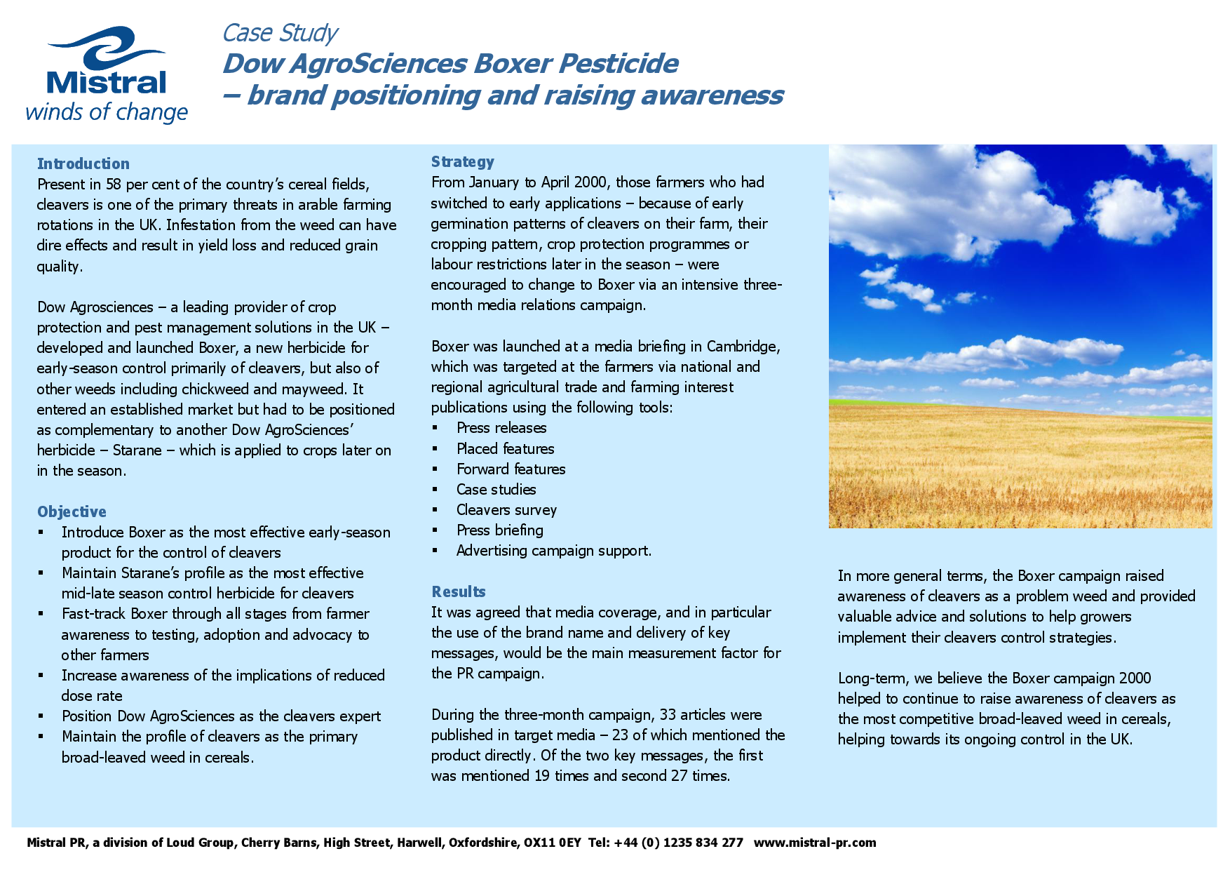 Dow Agrosciences Boxer Pesticide – Brand Positioning And Rai