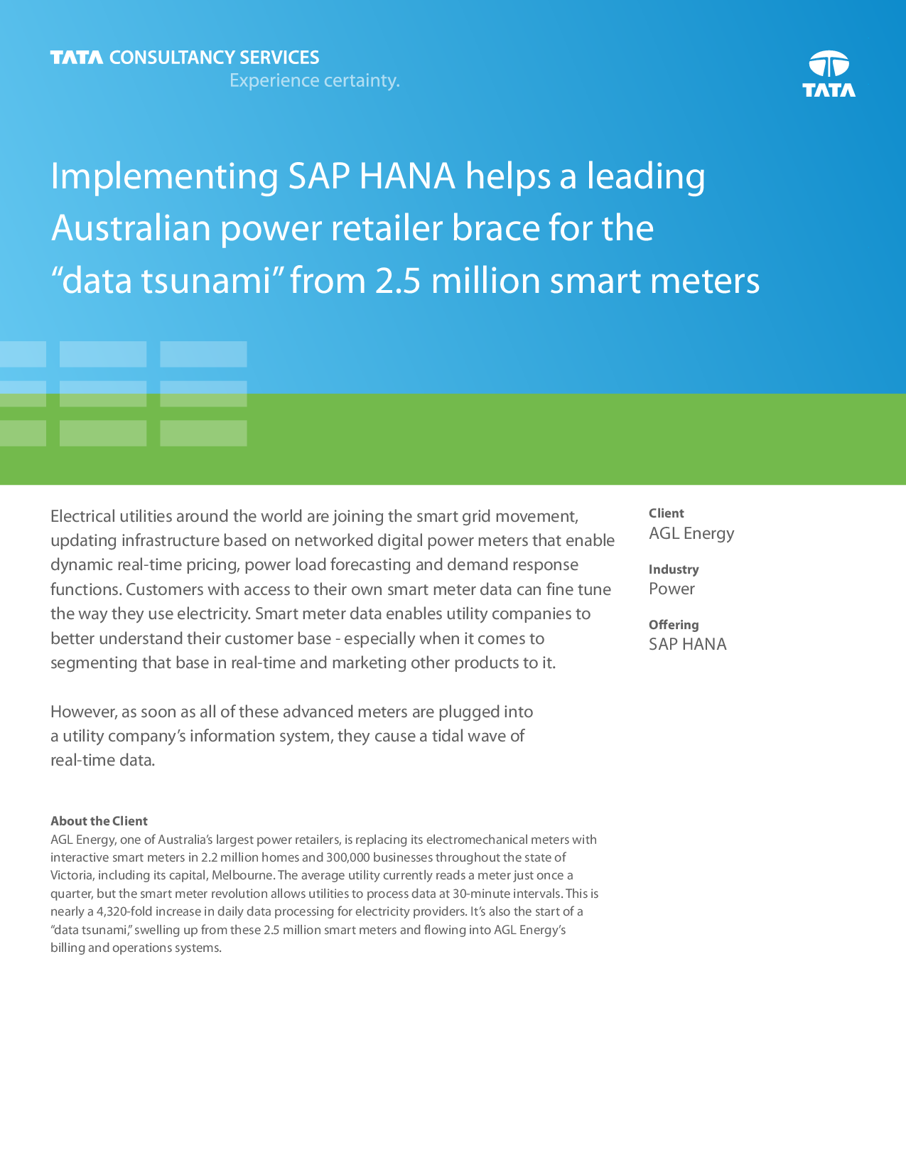 Implementing SAP HANA helps a leading Australian power retai