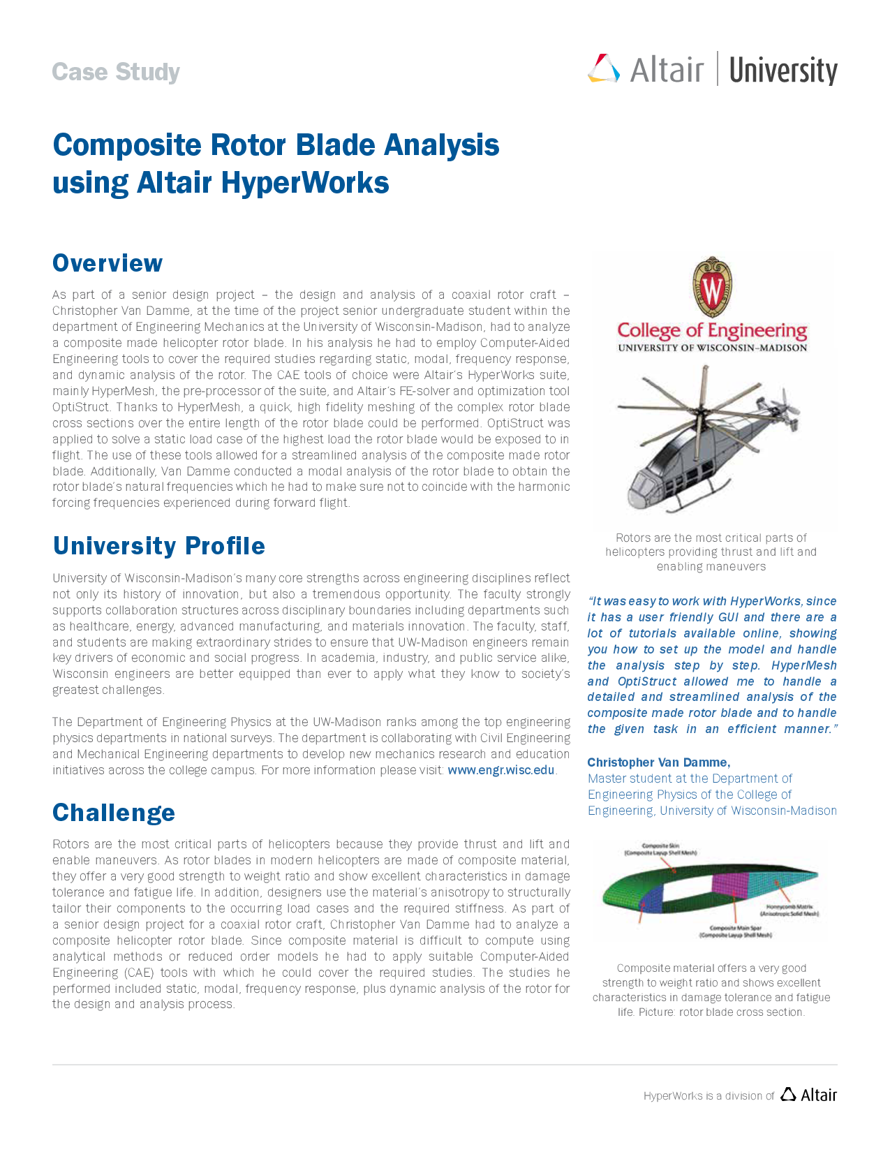 Composite Rotor Blade Analysis Using Altair HyperWorks