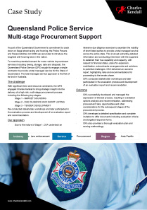 Queensland Police Service Multi-stage Procurement Support