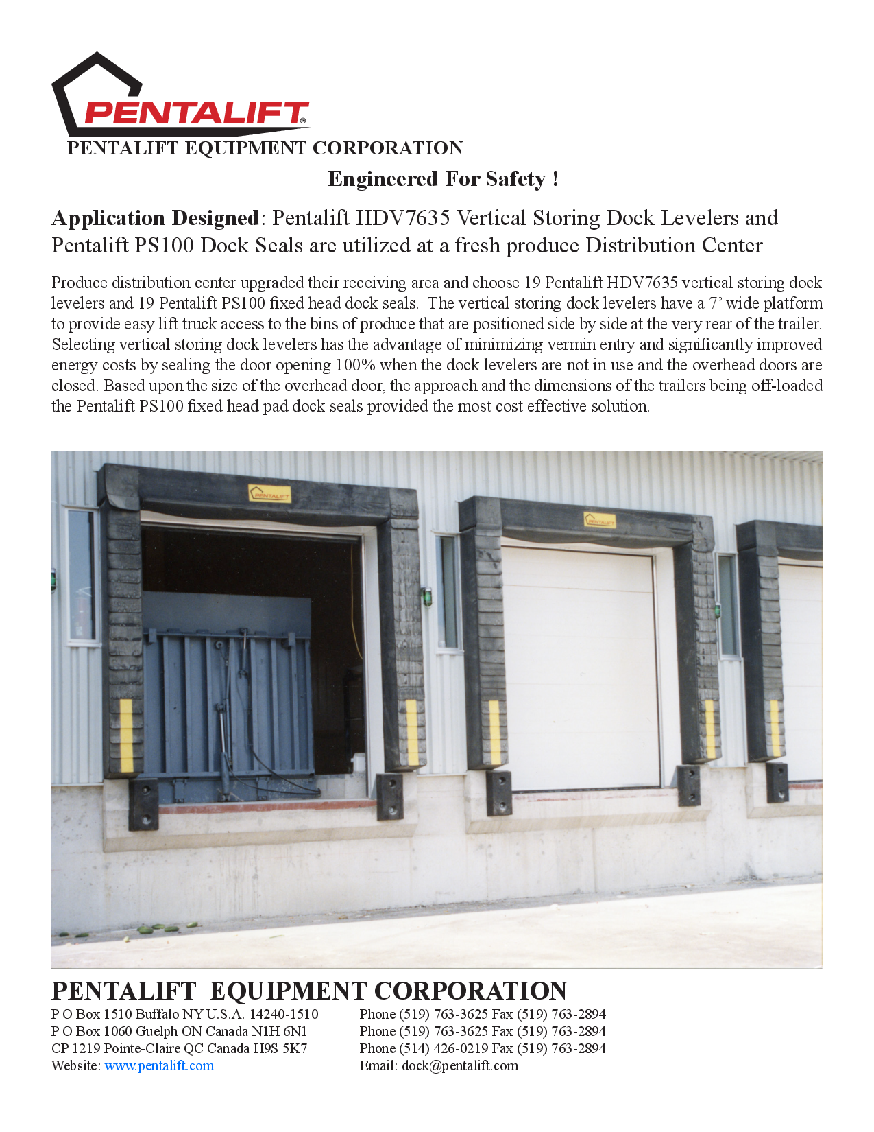 Pentalift HDV7635 Vertical Storing Dock Levelers and Pentali