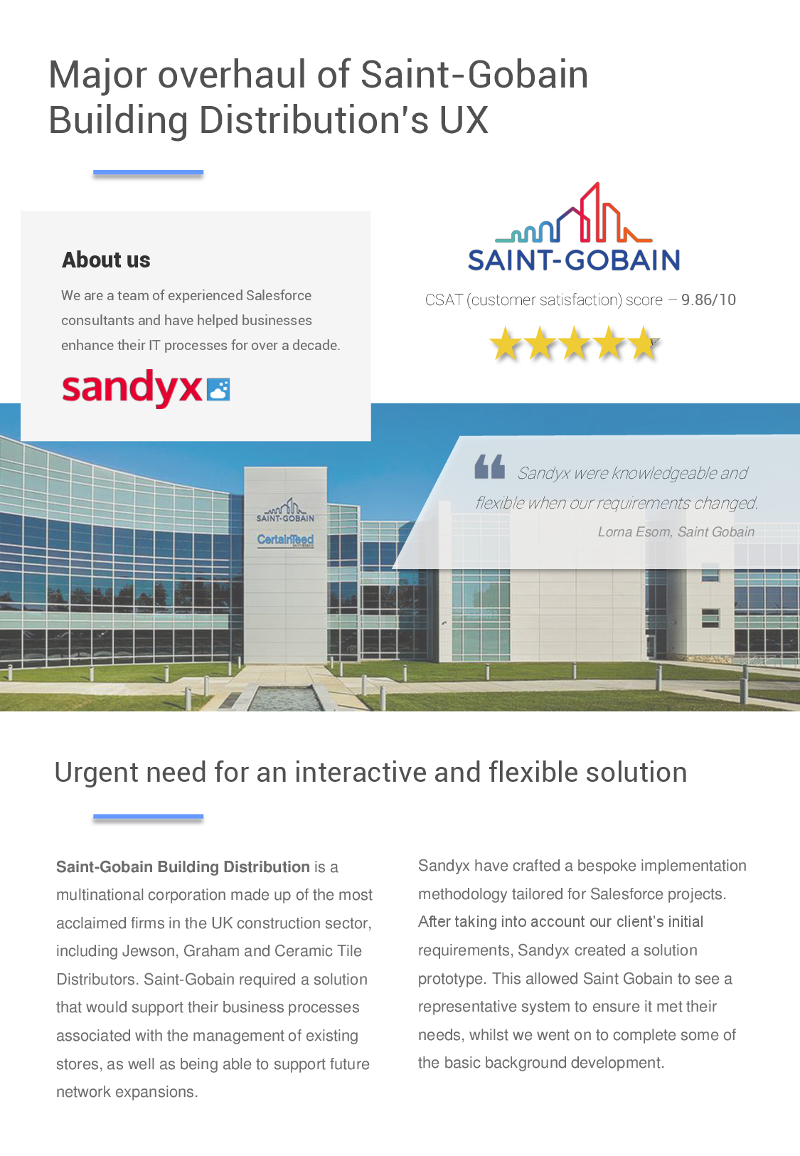 Major overhaul of SaintGobain Building Distribution’s UX