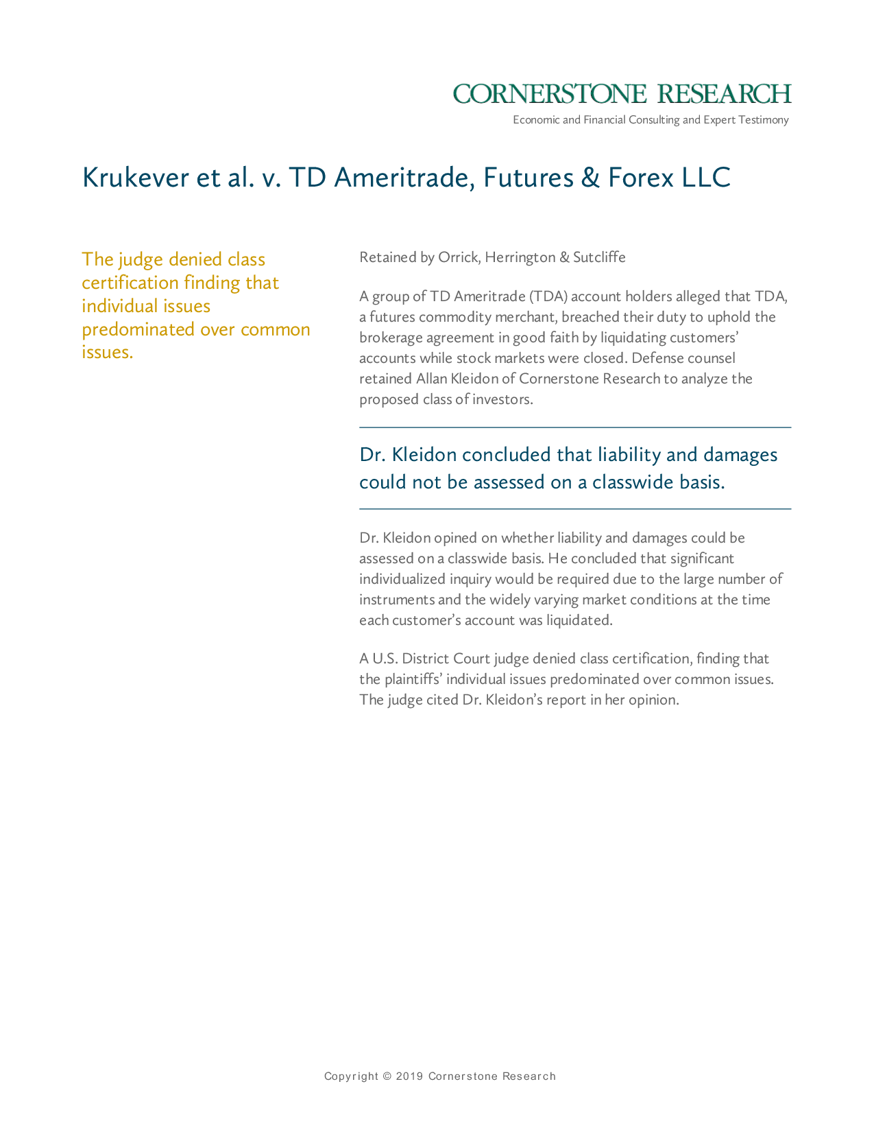 Krukever Et Al V Td Ameritrade Futures Forex Llc - 