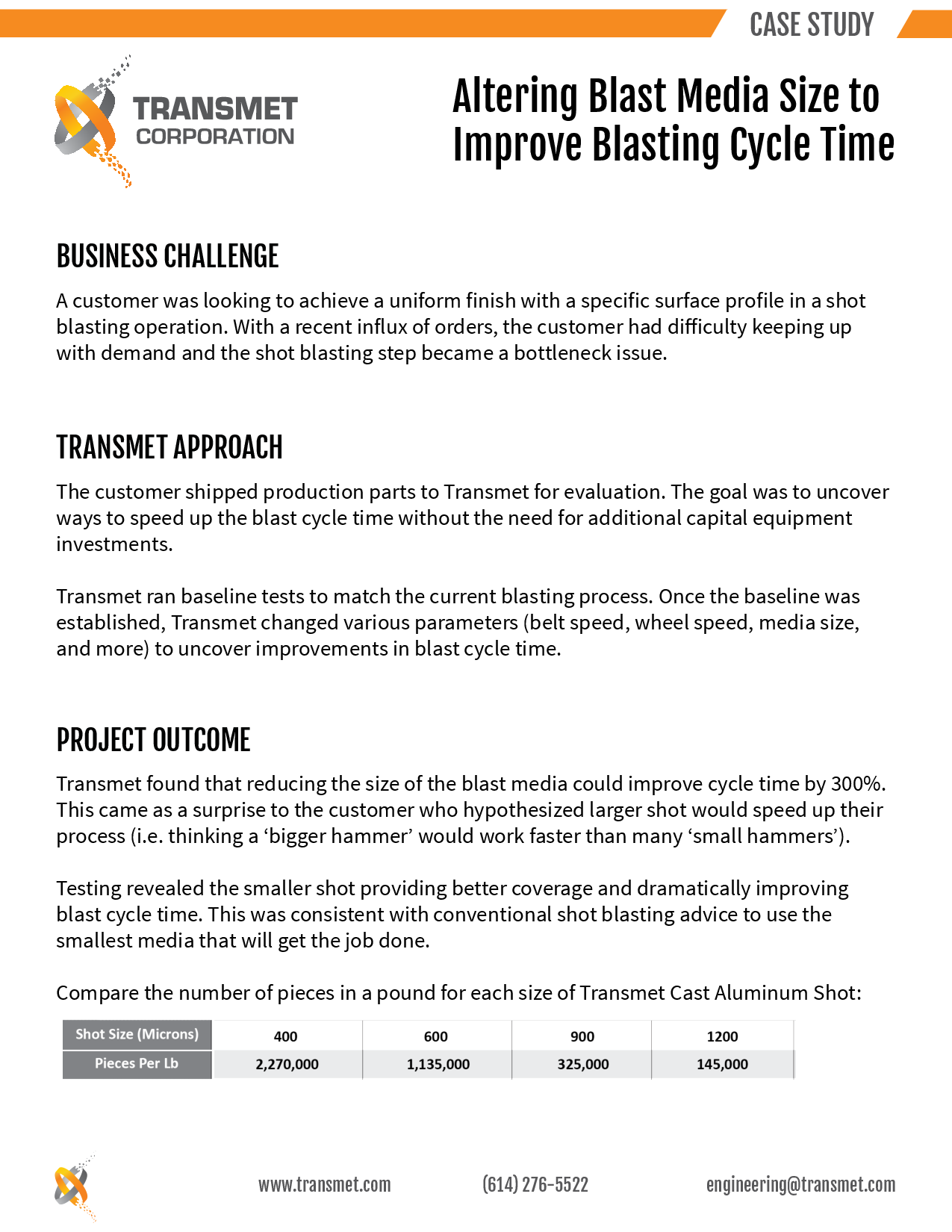 Altering Blast Media Size to Improve Blasting Cycle Time